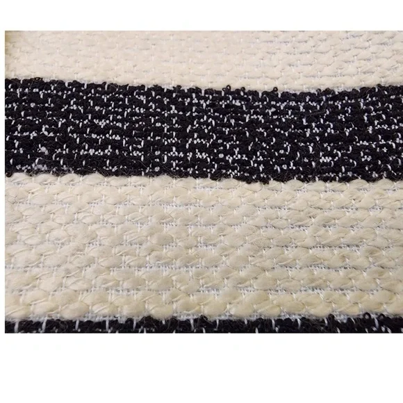 TALBOTS Tweed Woven Blazer Jacket 8 Ladies Cream Black Striped Work Career Coat - Picture 12 of 14